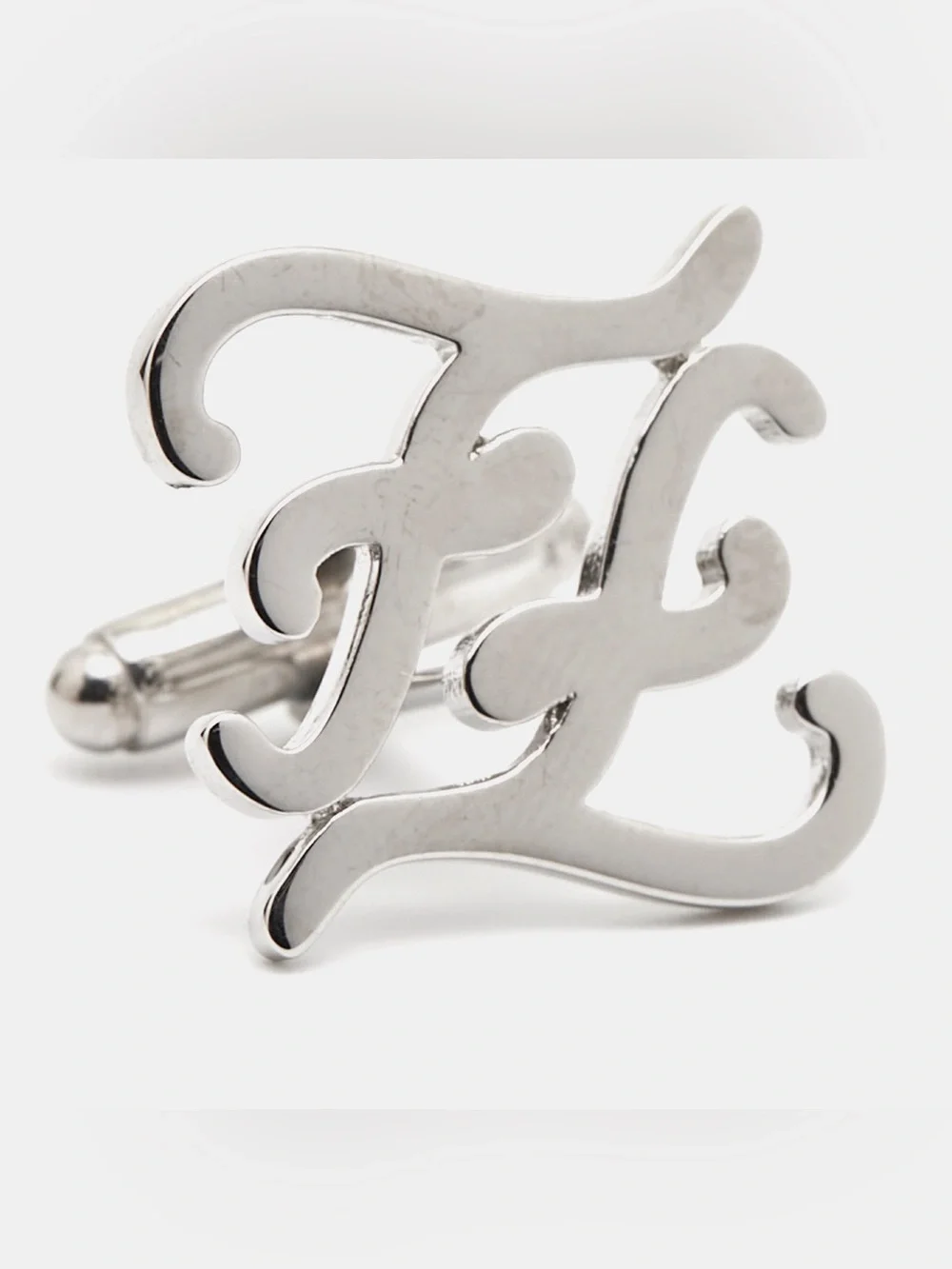 Fendi Karligraphy FF Silver Tone Cufflinks